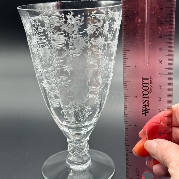 Elegant Fostoria Chintz Etched Glass Tea or Water Goblet - Picture 6 of 6